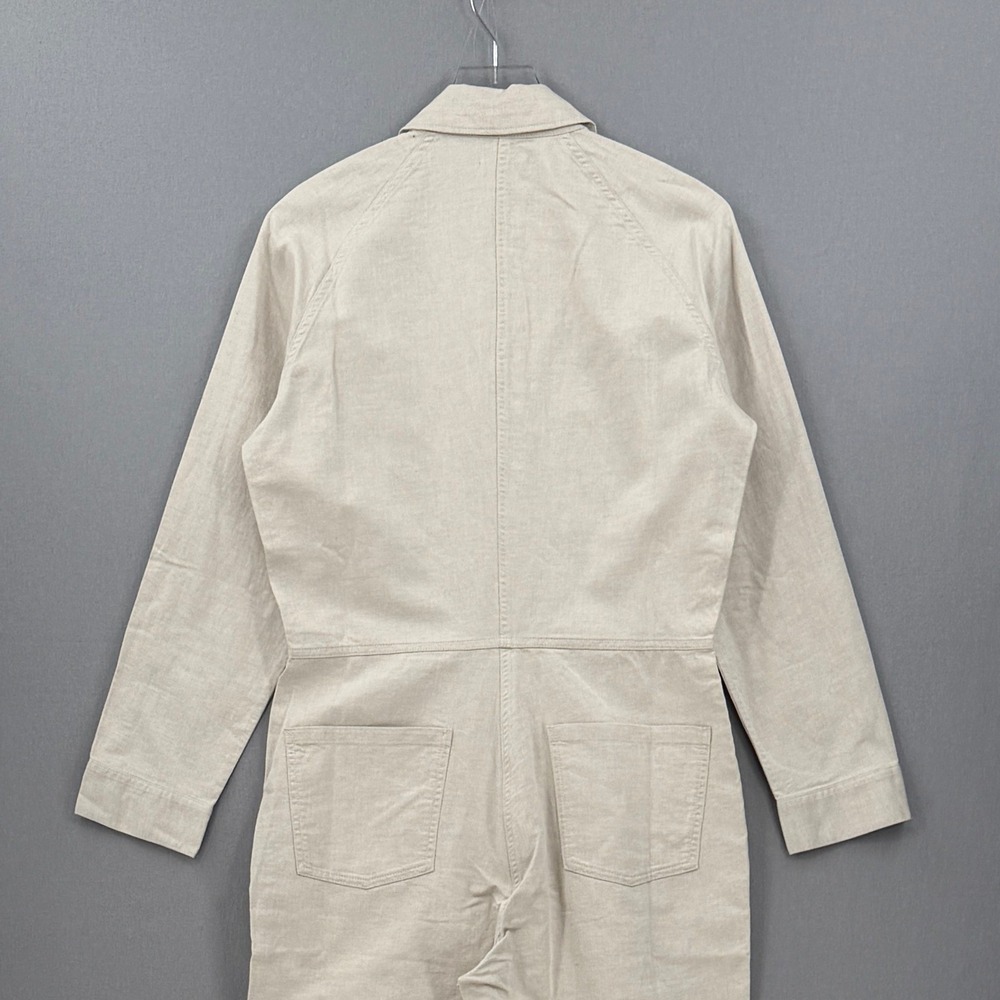 OUTERKNOWN Station Jumpsuit Womens Small Natural Beige Linen Cotton Utility NEW - Picture 6 of 16